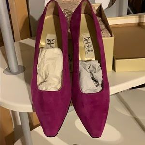 NWT Nine West Suede Heels, size 8, pink color